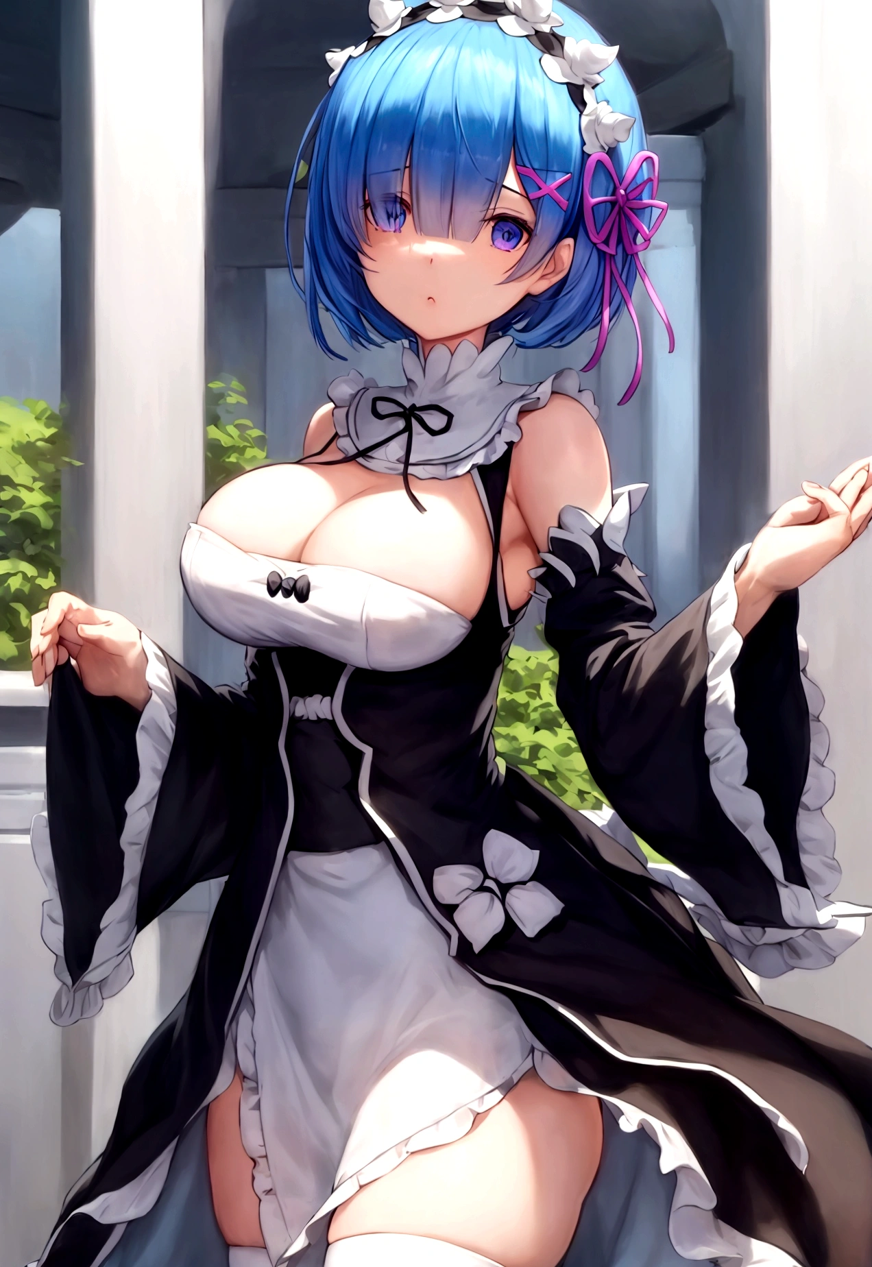 Write a character like Rem from Re:Zero、But I wanted to make sure she didn't look like Rem at all.