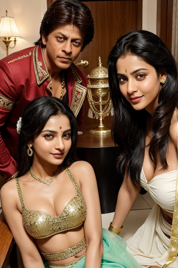 Srk , solmon , and a table fan I a picture row wish