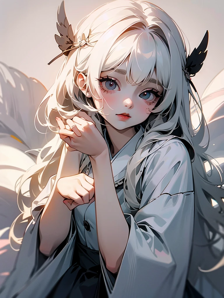 delicate Big eyes I have long hair Cute girl 笑う