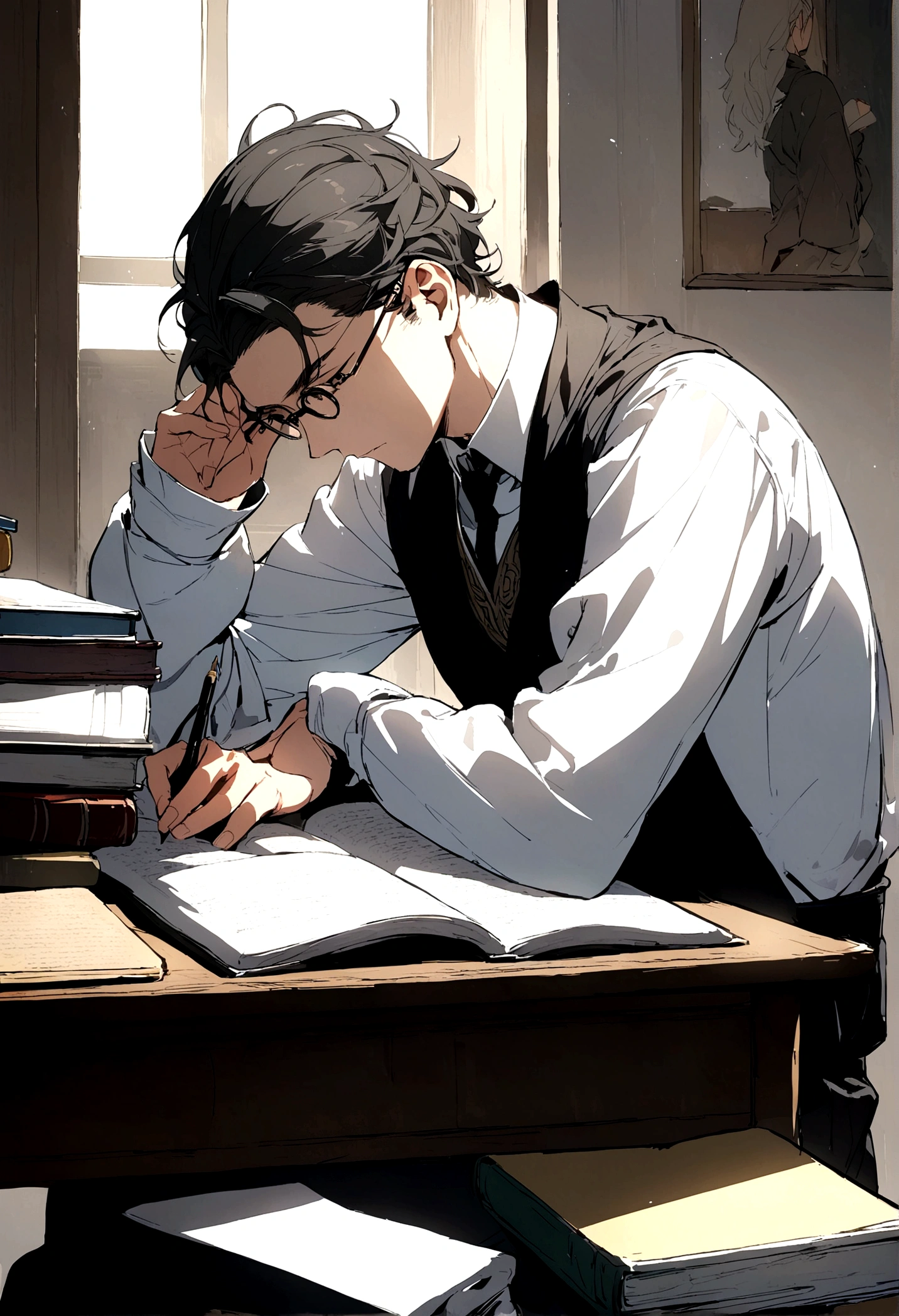 A man who studying