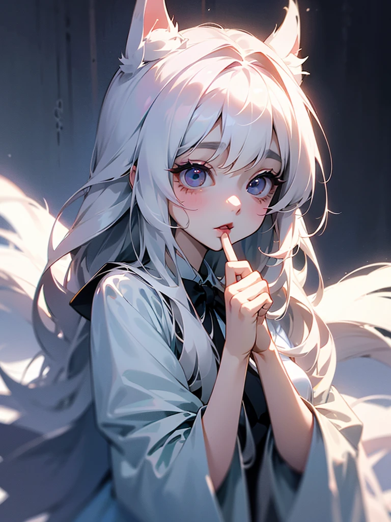 delicate Big eyes I have long hair Cute girl 笑う パステルカラー