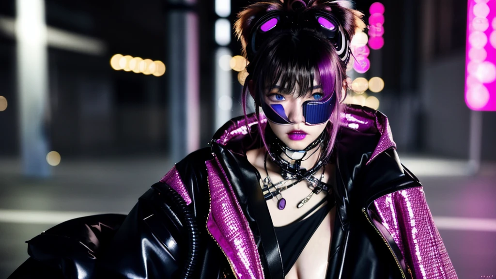 フェイスペイントをしたサイボーグのBeauty, whole body, cyber punk, Fashion Model, Beauty, Francis Bacon's painting style, BREAK Worst quality.