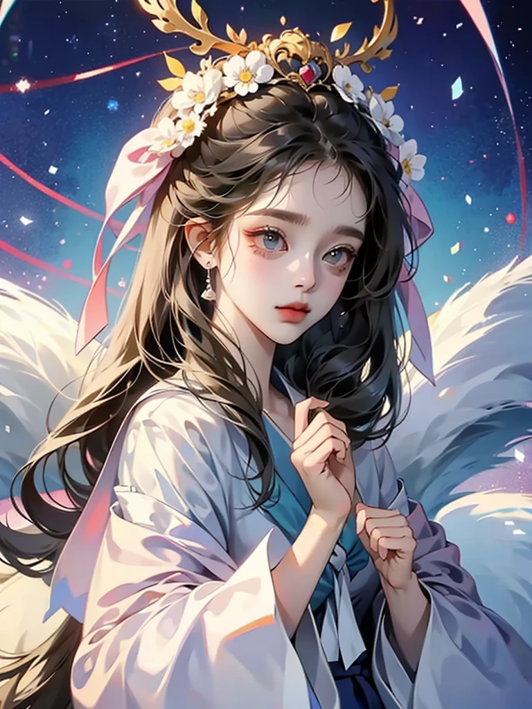 delicate Big eyes I have long hair Cute girl 笑う パステルカラー