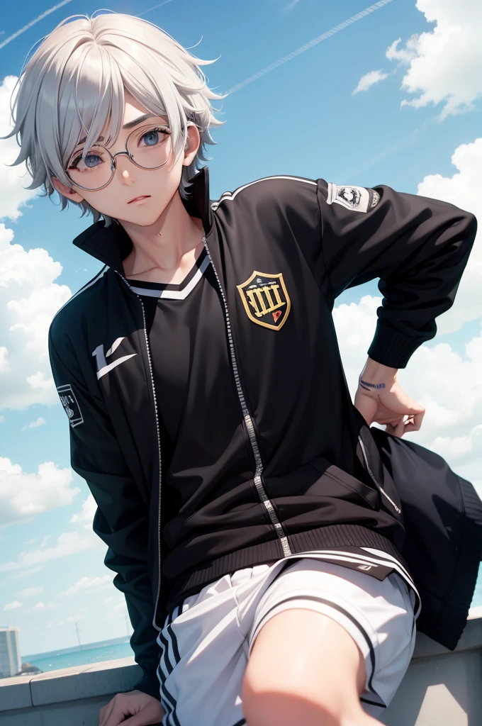 Ren Amamiya Persona,menino anime,soccer uniform , eyeglass