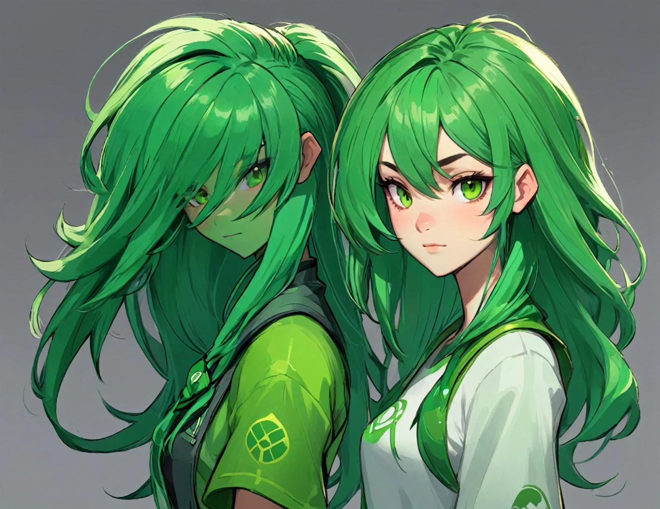 Collab character design xbox human hair green