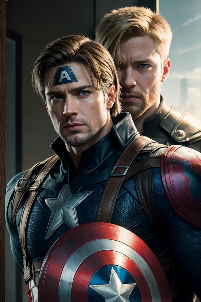 Captain America painting frame, Homem de ferro, the hulk, black Widow, Hawkeye and Thor.