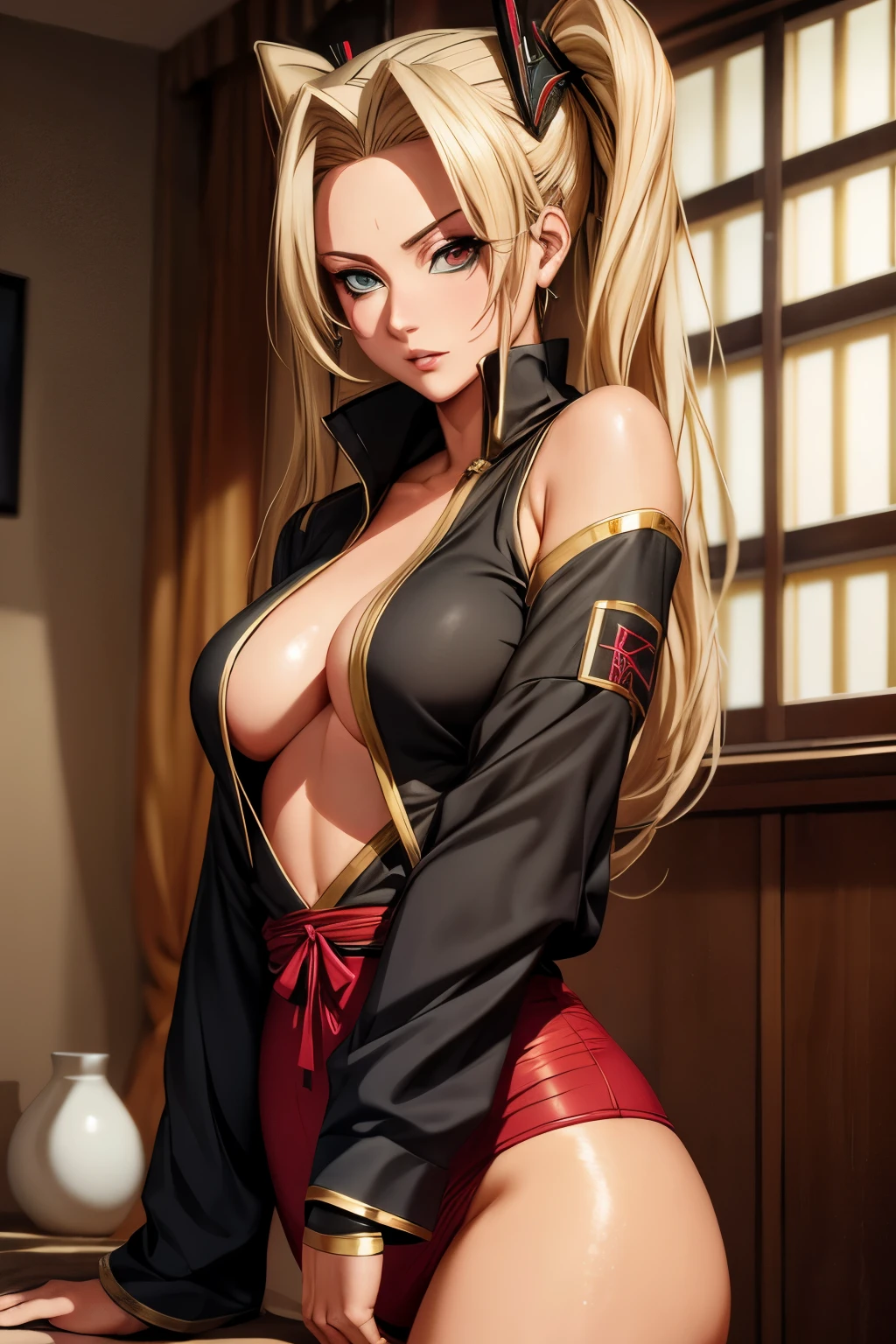 Tsunade, CG 8k ultra-realista, hot woman, seductive eyes, make-up