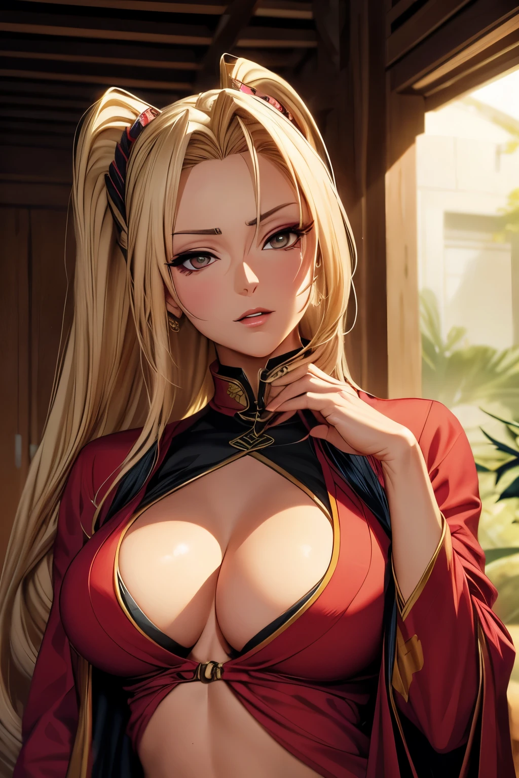 Tsunade, CG 8k ultra-realista, hot woman, seductive eyes, make-up