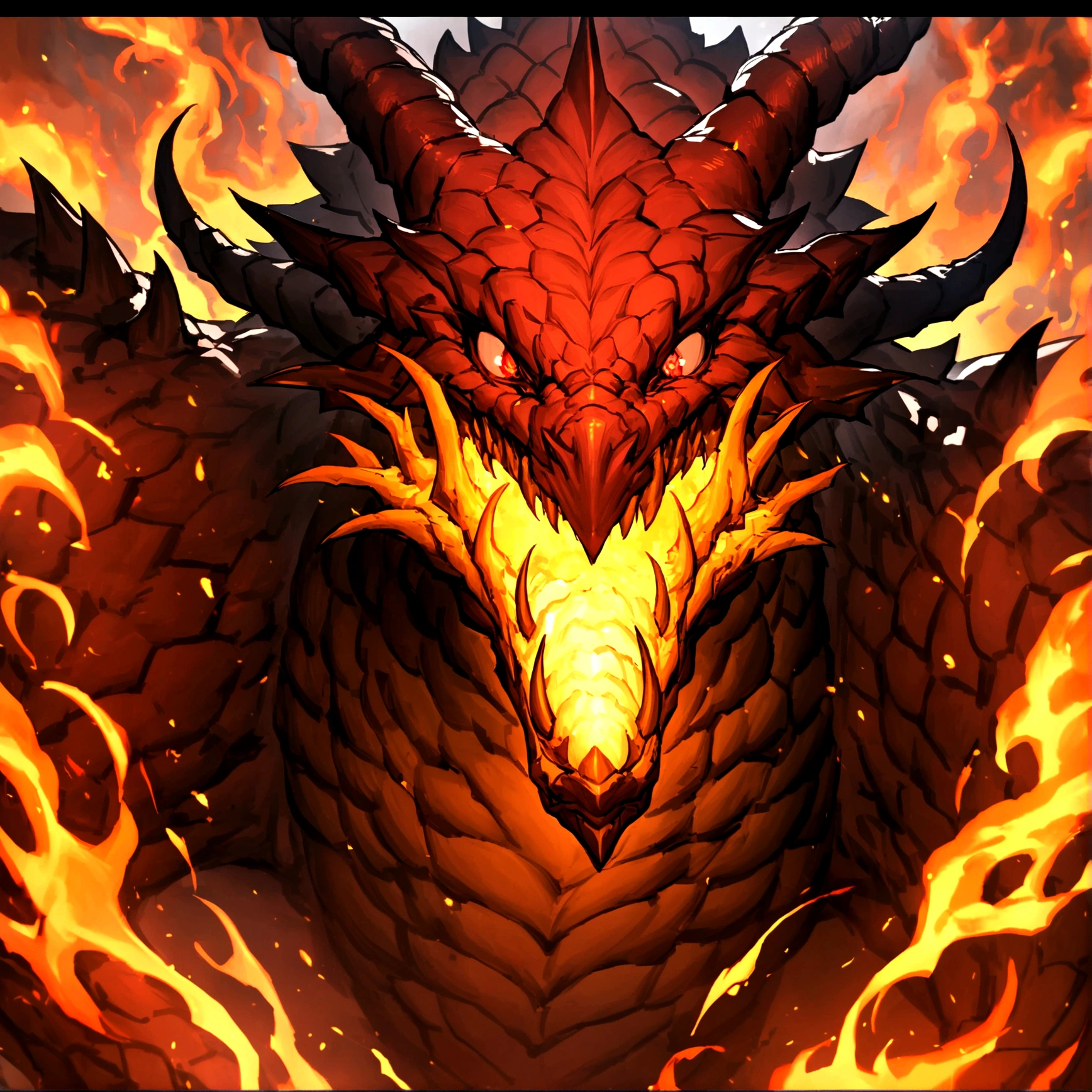 Golden Tenryu，Harsh red eyes,Close-up release of blood fire from the nose,Chest scales,high high quality,8K,Many details,Fire lettuce,Alas,4 legs,Spotted claws,golds,dangers,fires,dentes pontiagudos,big dragon,immensity,threatening,imponent
