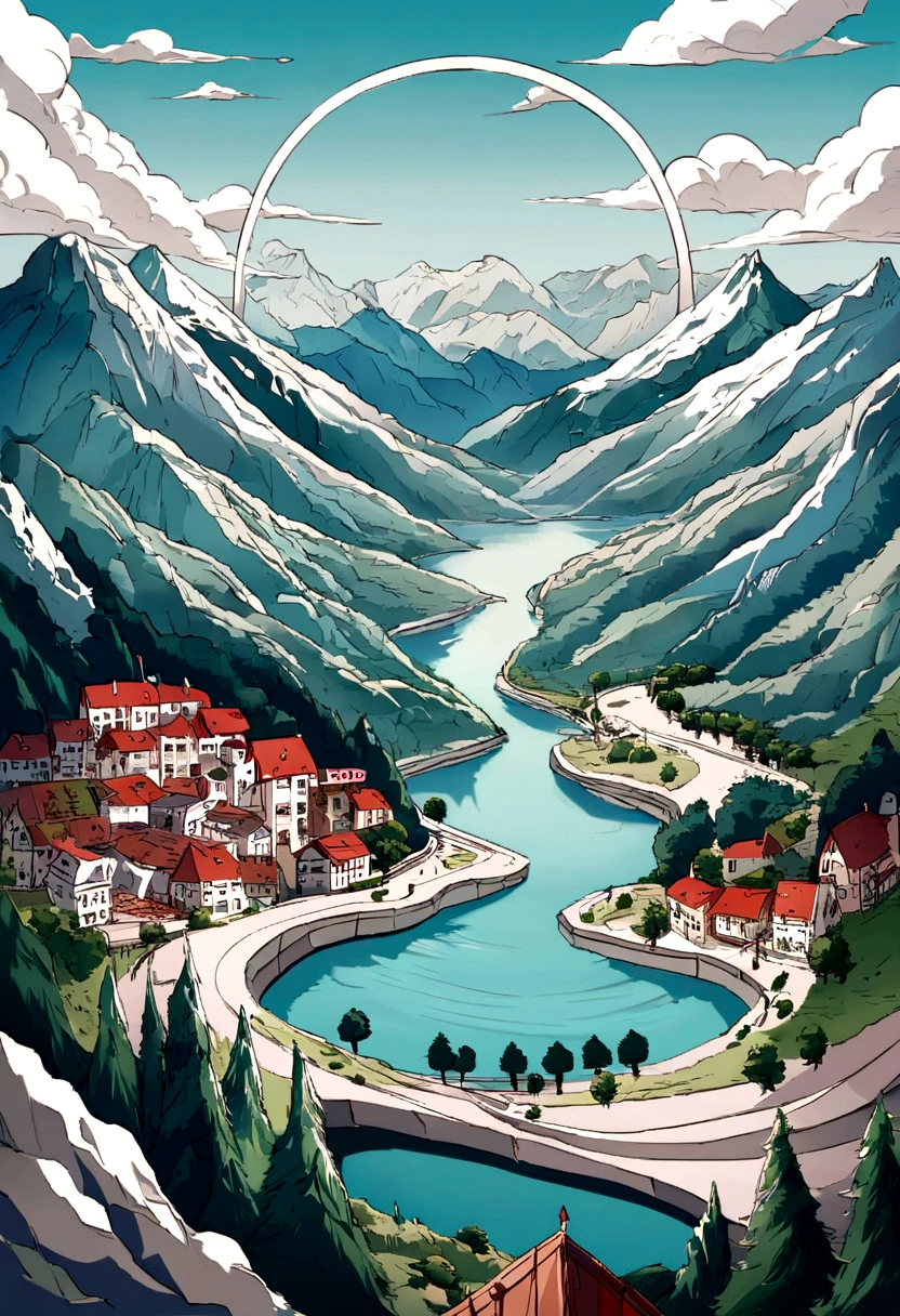 The mountains to the north and west form a natural backdrop for Omelas, creating a semicircle around the city. These mountains, with its snowy peaks, contribute to the city's picturesque beauty and offer a sense of protection and isolation.