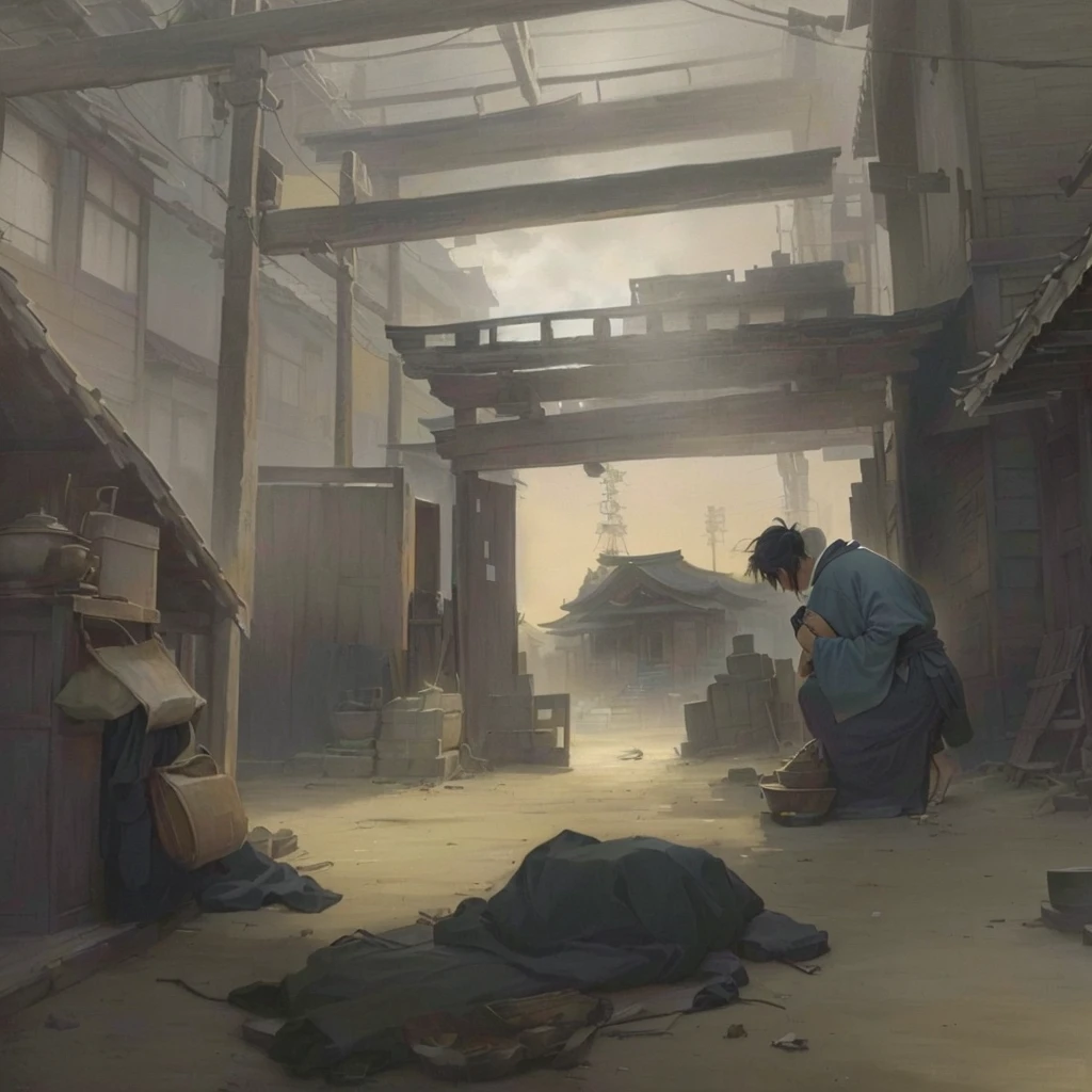 A painting of a man kneeling in a room with a bed, Xin Haicheng, by Kamisaka Sekka, dark. by Makoto Shinkai, dark工場の女性, スタジオグリブリー Xin Haicheng, artwork in the style of Gweiß, Gwayz on pixiv artstation, Beautiful artwork illustration, Gweiz 1. Scenery and Cityscape in the Early Meiji Era
After the Meiji Restoration, Japan underwent rapid modernization and civilization. Consequently, many changes and reforms occurred. Below is a detailed explanation of the scenery, appearance of the poor, occupations, and cityscapes in the early Meiji period (1868 to the early 1880s).
2. Appearance of the Poor
Life for the impoverished and lower classes remained harsh. In particular, in urban areas, people migrated from rural areas or unemployed artisans gathered, intensifying competition in the labor market. Many of them struggled with poverty, often residing in slums or around temples.
3. Occupations
Meiji early Japan witnessed a diversification of occupations. Traditional agriculture and handicrafts were accompanied by the rise of modern industry and commerce. Particularly in urban areas, factory workers, shop clerks, and transporters increased, giving rise to new professions. However, many in these occupations endured harsh working conditions.
4. Influence of Civilization and Enlightenment
During the Meiji era, Western cultural influences spread rapidly. Changes in clothing, dietary habits, and the proliferation of Western-style architecture advanced, especially in urban areas. Conversely, this development posed a threat to traditional culture and lifestyles, resulting in societal upheaval and adaptation challenges.
5. Social Change and Policy Influence
While promoting modernization policies, the government also addressed poverty and social issues. Legislation for labor protection and charitable activities to aid the poor were implemented. Nevertheless, living conditions for the impoverished scarcely improved.
The early Meiji period marked a rapid transformation in Japan, with complex social landscapes involving challenges faced by the poor
