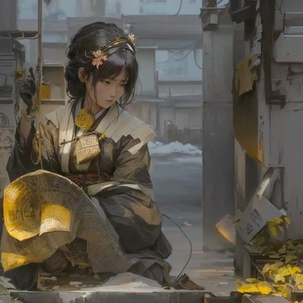 Anime-style image of a woman sitting on a bench holding a glass ball, artwork in the style of Gwaiz, Gwaiz, Zerochan Art, Created by Anime Painter Studio, Gwaiz on pixiv artstation, Digital art on pixiv, Advanced Digital Animation Art”, Painted in an anime artist's studio, Gwaiz on artstation pixiv1. Scenery and Cityscape in the Early Meiji Era
After the Meiji Restoration, Japan underwent rapid modernization and civilization. Consequently, many changes and reforms occurred. Below is a detailed explanation of the scenery, appearance of the poor, occupations, and cityscapes in the early Meiji period (1868 to the early 1880s).
2. Appearance of the Poor
Life for the impoverished and lower classes remained harsh. In particular, in urban areas, people migrated from rural areas or unemployed artisans gathered, intensifying competition in the labor market. Many of them struggled with poverty, often residing in slums or around temples.
3. Occupations
Meiji early Japan witnessed a diversification of occupations. Traditional agriculture and handicrafts were accompanied by the rise of modern industry and commerce. Particularly in urban areas, factory workers, shop clerks, and transporters increased, giving rise to new professions. However, many in these occupations endured harsh working conditions.
4. Influence of Civilization and Enlightenment
During the Meiji era, Western cultural influences spread rapidly. Changes in clothing, dietary habits, and the proliferation of Western-style architecture advanced, especially in urban areas. Conversely, this development posed a threat to traditional culture and lifestyles, resulting in societal upheaval and adaptation challenges.
5. Social Change and Policy Influence
While promoting modernization policies, the government also addressed poverty and social issues. Legislation for labor protection and charitable activities to aid the poor were implemented. Nevertheless, living conditions for the impoverished scarcely improved.
The early Meiji period marked a rapid transformation in Japan, with complex social landscapes involving challenges