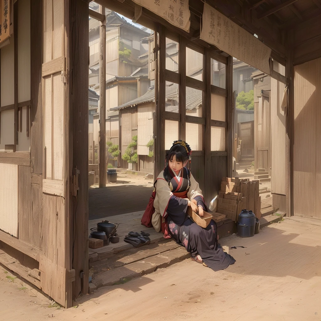 masterpiece, best quality, (extremely detailed CG unity 8k wallpaper), (best quality), (best illustration), (best shadow), absurdres, realistic lighting, (Abyss), beautiful detailed glow, art by PeterMohrBacher,1. Scenery and Cityscape in the Early Meiji Era
After the Meiji Restoration, Japan underwent rapid modernization and civilization. Consequently, many changes and reforms occurred. Below is a detailed explanation of the scenery, appearance of the poor, occupations, and cityscapes in the early Meiji period (1868 to the early 1880s).
2. Appearance of the Poor
Life for the impoverished and lower classes remained harsh. In particular, in urban areas, people migrated from rural areas or unemployed artisans gathered, intensifying competition in the labor market. Many of them struggled with poverty, often residing in slums or around temples.
3. Occupations
Meiji early Japan witnessed a diversification of occupations. Traditional agriculture and handicrafts were accompanied by the rise of modern industry and commerce. Particularly in urban areas, factory workers, shop clerks, and transporters increased, giving rise to new professions. However, many in these occupations endured harsh working conditions.
4. Influence of Civilization and Enlightenment
During the Meiji era, Western cultural influences spread rapidly. Changes in clothing, dietary habits, and the proliferation of Western-style architecture advanced, especially in urban areas. Conversely, this development posed a threat to traditional culture and lifestyles, resulting in societal upheaval and adaptation challenges.
5. Social Change and Policy Influence
While promoting modernization policies, the government also addressed poverty and social issues. Legislation for labor protection and charitable activities to aid the poor were implemented. Nevertheless, living conditions for the impoverished scarcely improved.
The early Meiji period marked a rapid transformation in Japan, with complex social landscapes i