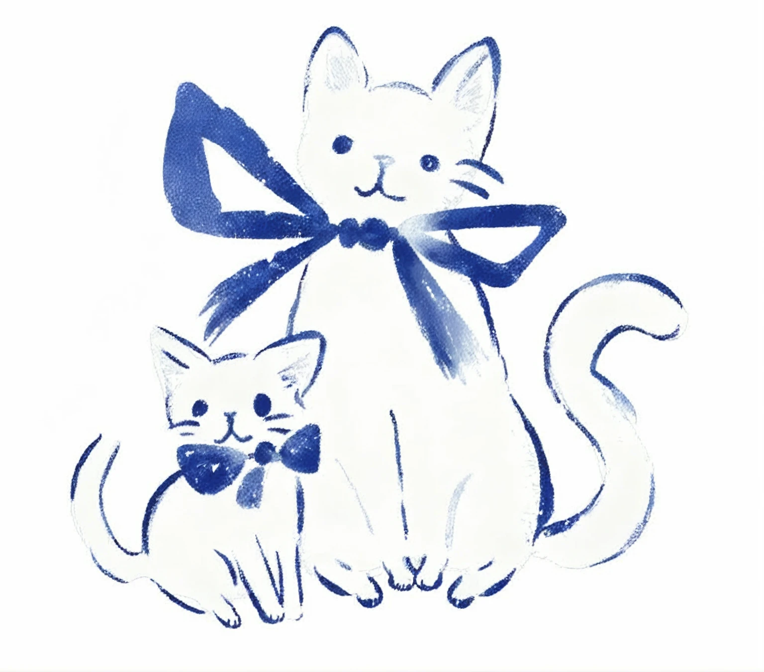 there are two Cat sitting next to each other with a bow tie, illustration of 2 Cat, two Cat, Cat, 一只Cat的插图, Cat设计, cute Cat, Cat , 拟人Cat, 小Cat, meeting of the Cat, By Maki Shira, author:Yunguo Dongyan, CatCatCat, author:Sugimura Jihei