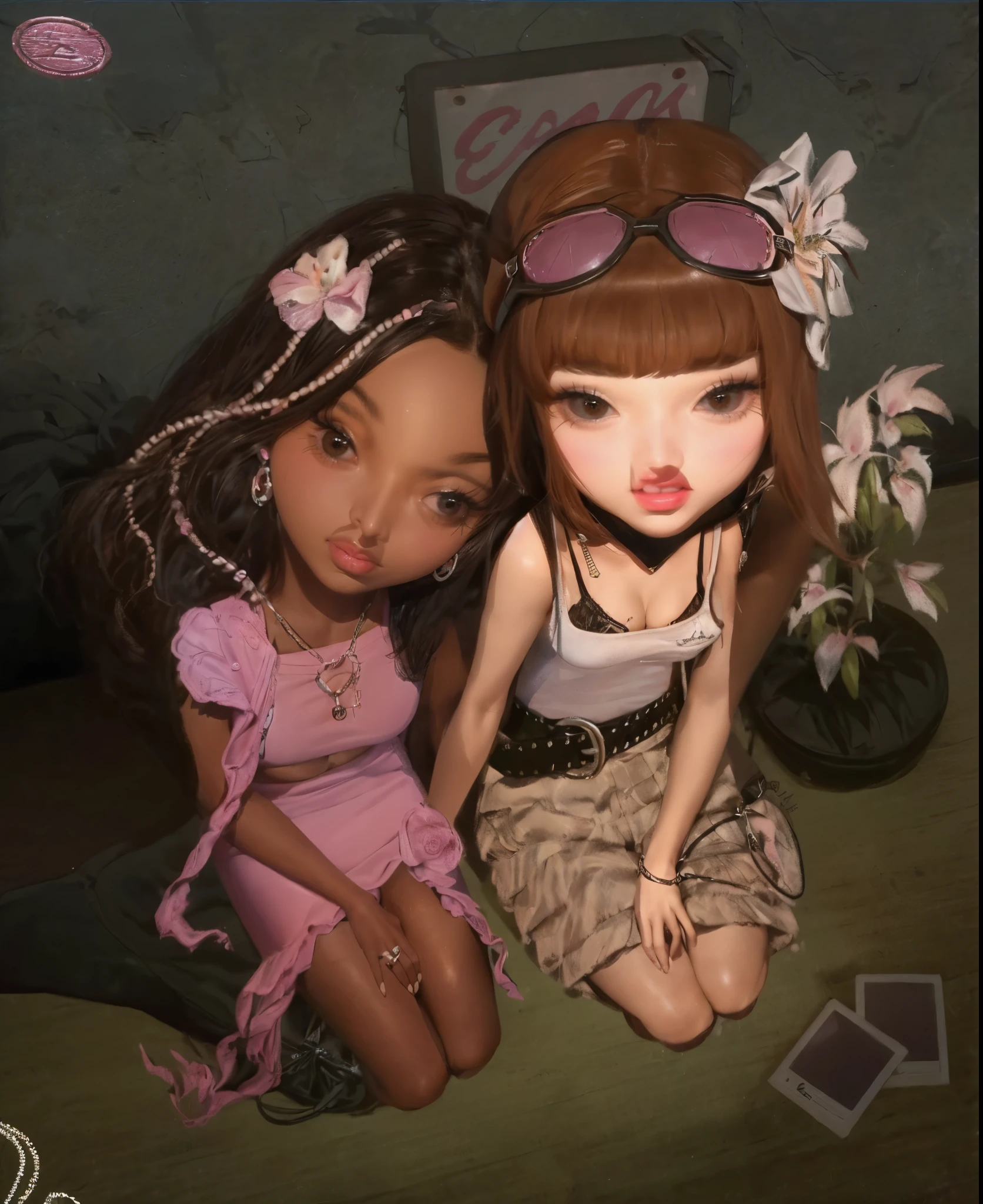 short black hair, with slightly messy bangs. Dark, penetrating brown eyes. Thin and marked build. She wears torn black shorts, blue tennis shoes, and a pink navel blouse with straps. He has an axe in his right hand and a backpack on his back. Busty.