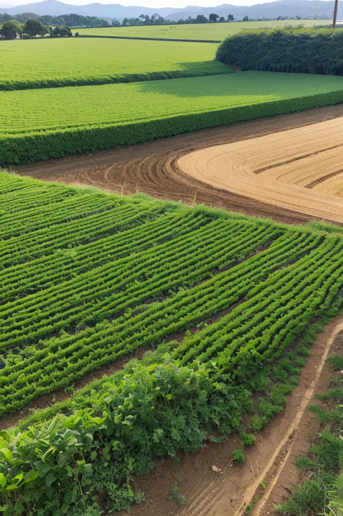 Crops growing on fertile land
