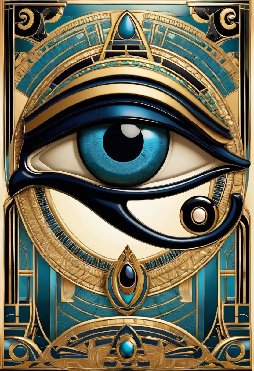 Egyptian eye of Horus art deco design