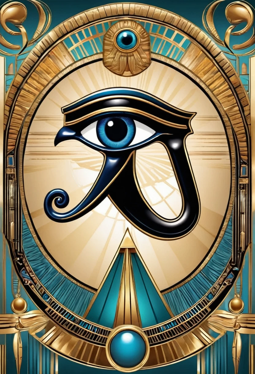 Egyptian eye of Horus art deco design