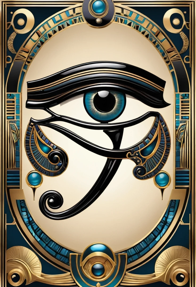 Egyptian eye of Horus art deco design