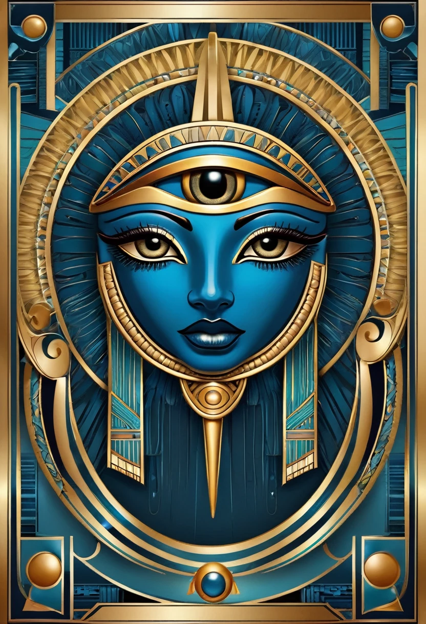 Egyptian eye of Horus art deco design