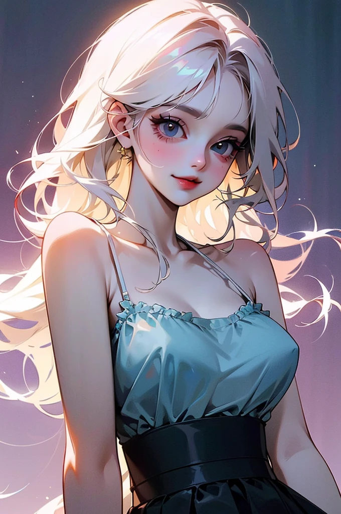delicate　Big eyes　I have long hair。　pretty girl　smile　Colored hints, Medium chest, See-through panties, camisole, Mature Woman, Ass Focus Best Quality　whole body