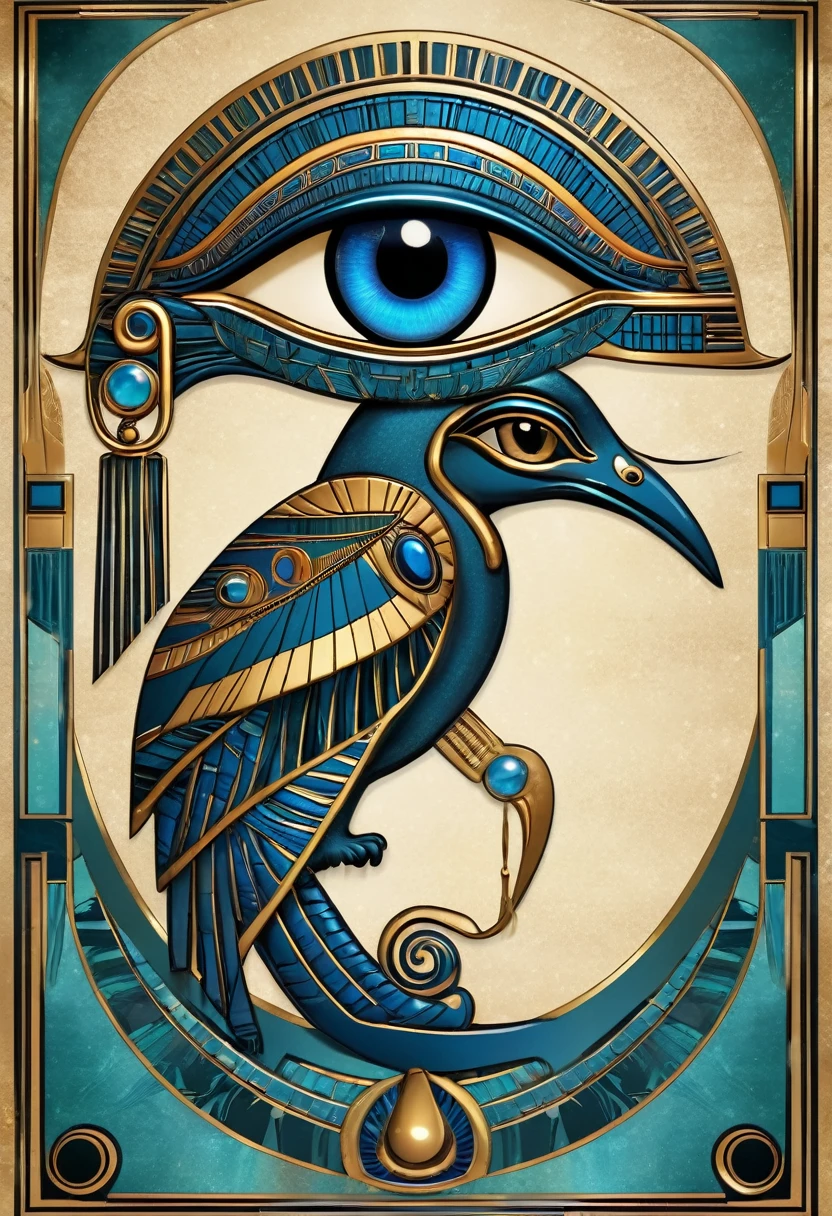 Egyptian eye of Horus art deco design