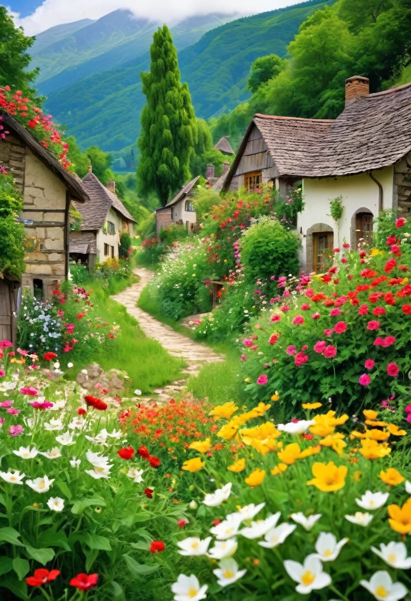 Natural image with village flower background