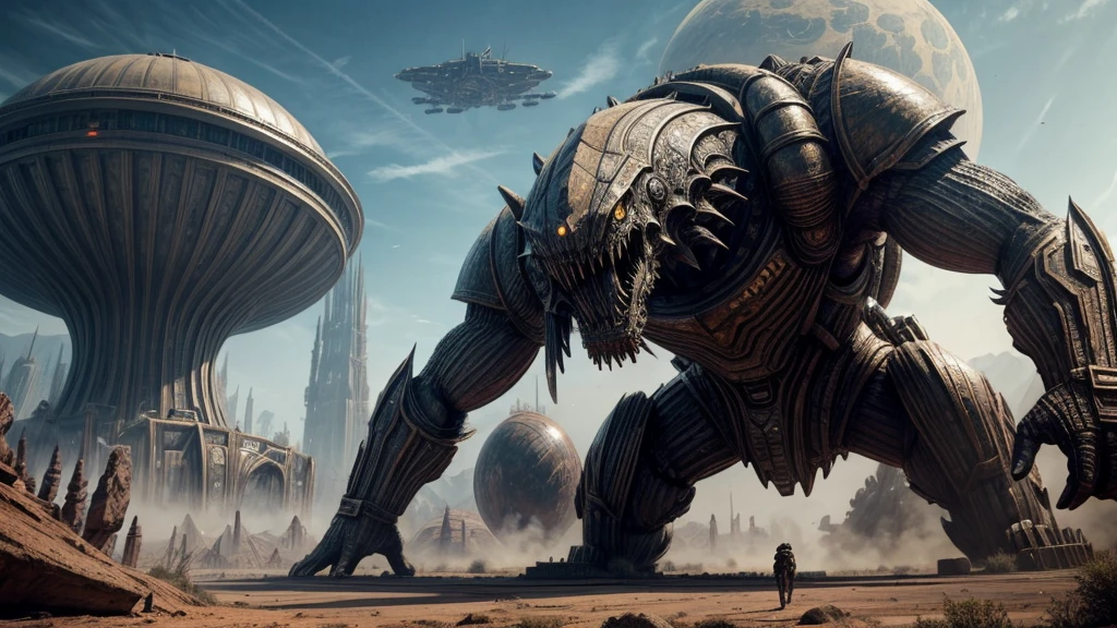 masterpiece, monstrous planet, epic background, dinamic, scifi, futuristic, realistic, 8k, overallDetail:1.5 best quality battle ground india