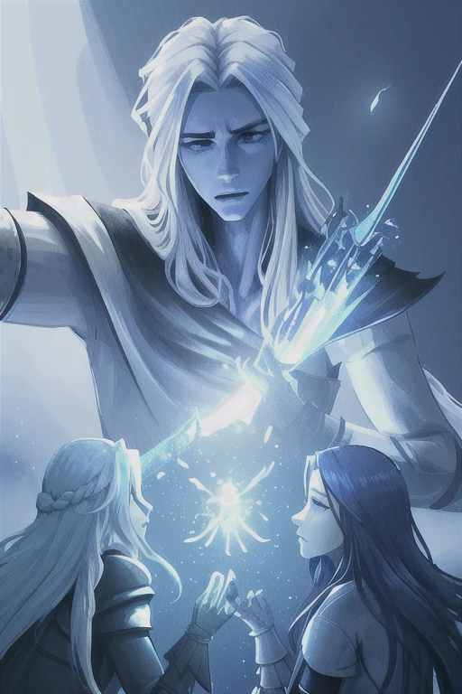 battle for treasure. The guy with the long hair, element frost, White mantle. Прыгнул на лево, в небо. Магия холода луны. Лес