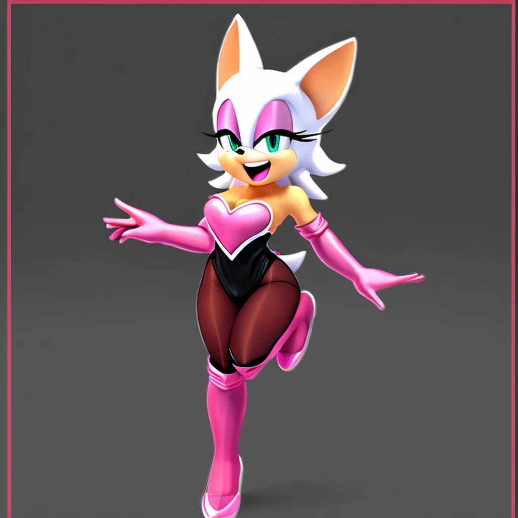 Rouge dancing and laughs Black bodystocking . Sonic