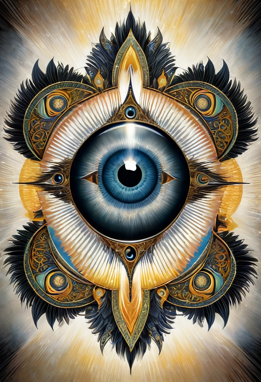 eye with eight wings radiating outward