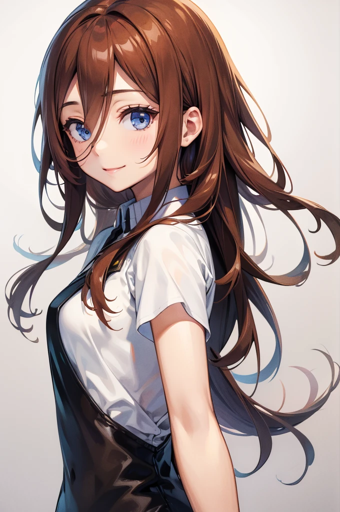 Beautiful long brown hair、Slim figure、View your viewers、Smiling Kindly、Upper body only
