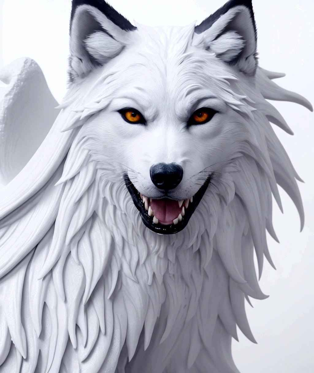 Splash Art, Wolf's Head, ((White background)), Sharp Eye, Magnificent Instagram, Art Station, Splash style color paint, Contour, Very detailed、Very detailed, Unreal Engine, kind, Intricate details, Splash screen, Complementary Color, Fantasy art concept, 8K resolution, DeviantArt's masterpiece, oil, Thick brushwork, Ink droplets, Anti-foam