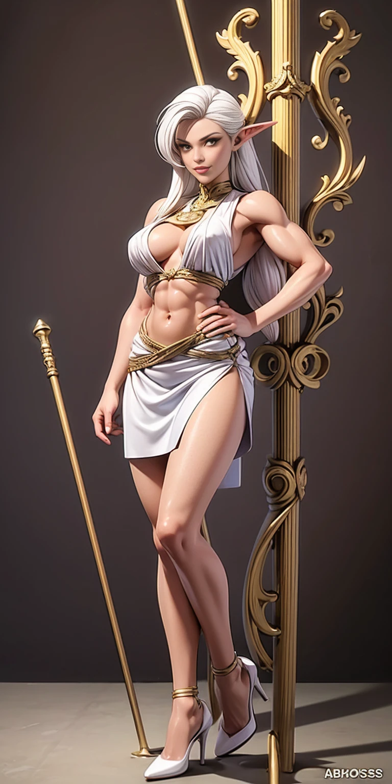 (beautiful face: 2), beautiful nordic woman face, 25-year-old woman face, thick muscular neck, matching neck, matching trapezius muscles, matching hair, slight smirk, neutral stare, pink eyes