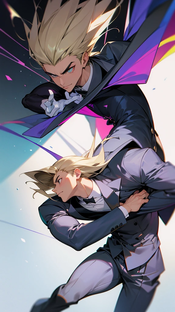 Gay muscular man wearing a suit?
