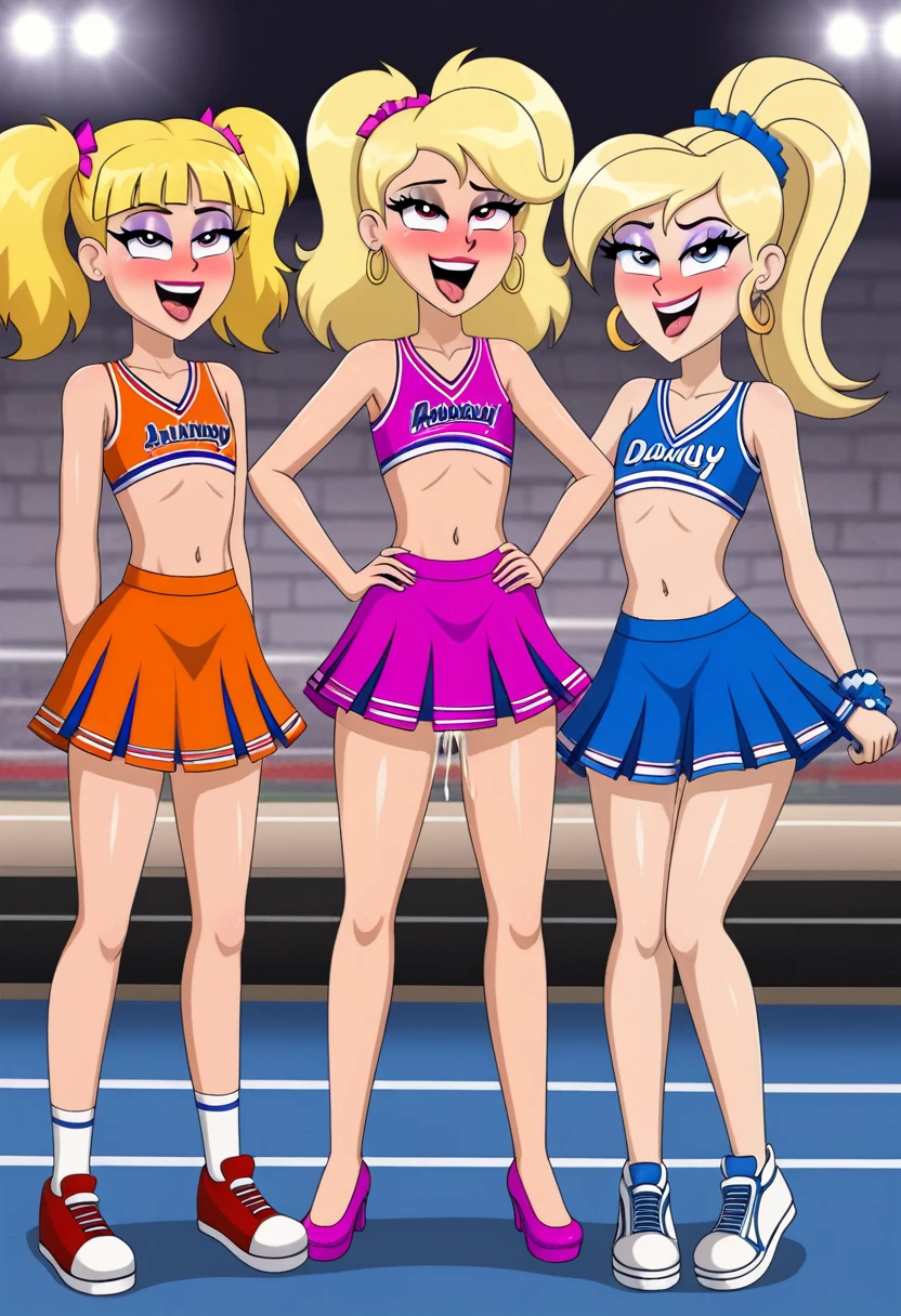 Fhater and daugthers 4  blonde flat chest posh dresses cheerleader having vaginal sex, sexual threesome 3 Girls