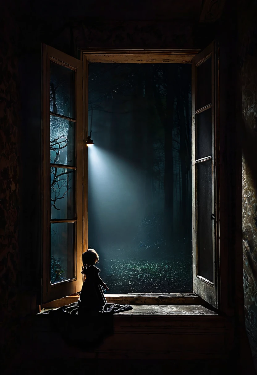 Whispering in the dark,Dark and mysterious atmosphere,Eerie Shadows,Hidden secrets,Exposing the Darkness,dimly light room,Unforgettable presence,Disturbing silence,The weird feeling of being watched,ominous whisper,A mysterious figure appears,Ethereal Light,The faint moonlight shines in through the window,The spreading darkness,Subtle Movements in the Shadows,Potentially dangerous,Ghostly whispers echo in the air,Uneasy expectations,Chills on the spine,Strange and disturbing noises,Whispering secrets of the night,Dark secrets are revealed,Nighttime Mystery,Elusive Whisper,Invisible forces are at work,Darkness shrouds the room,A glimmer of light piercing the darkness,A whispering entity from another realm,Disappearing Whisper,Shrouded in darkness,Interesting mystery,Potential fears,Whisper gradually disappears into the abyss,Mysterious atmosphere,Goosebumps atmosphere,The unknown lurks in the darkness,Unforgettable Whisper of Beauty,Hidden in the shadows,(best quality,4K,8K,high resolution,masterpiece:1.2),Extremely detailed,(Practical,photoPractical,photo-Practical:1.37),Chiaroscuro lighting,Subtle black and gray,Sinister meaning.