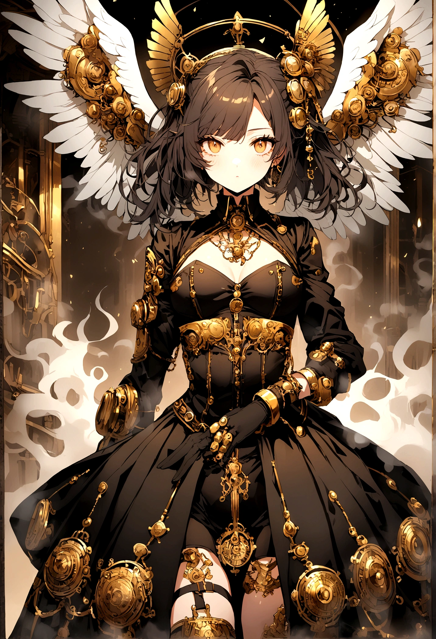 steam punk angel, gold ornaments