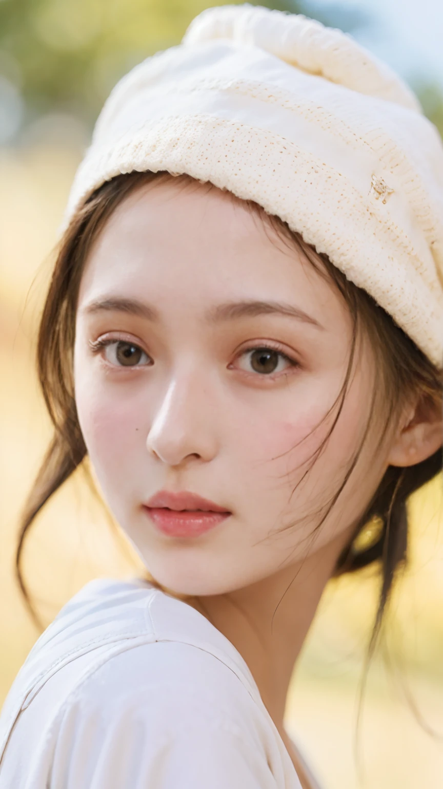 20 year old cute Japan woman, ((Extremely precise and accurate anatomy:1.0)), (Highest quality realistic skin textures:1.6), clean and glowing skin, Thin Skin, mesh, (Enhances the beauty of skin texture:1.2), ((((The texture of each individual hair, long and delicate lashes, Beautifully trimmed eyebrows, Facial pores, Detail of blood vessels in the white of the eye, Thin and visible capillaries in the skin)))), (Realistic as a photo:1.4), (Very realistic:1.4), (Improvement of quality:1.4), Realistic lighting, Backlight, A gentle light that illuminates the face, Ray Tracing, Bright light, (Smoother lighting:1.05), (Improving the quality of cinema lighting:0.9), 32k, fine grain, Detailed face, (Film Grain:1.1), (Natural smile:0), Accentuates body lines, High resolution, Natural look, Kind eyes, Delicate light and shadow, Clear skin, Graceful Pose, Beautiful Eyes, Sharp details, Soft light reflection, Beautiful contours, Delicate skin tone, Natural background, Natural poses in everyday situations, Extremely fine detail, Lora Style