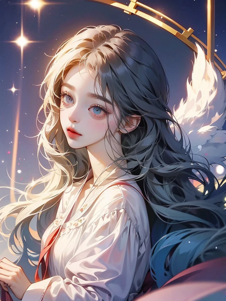 delicate Big eyes I have long hair Cute girl 笑う パステルカラー