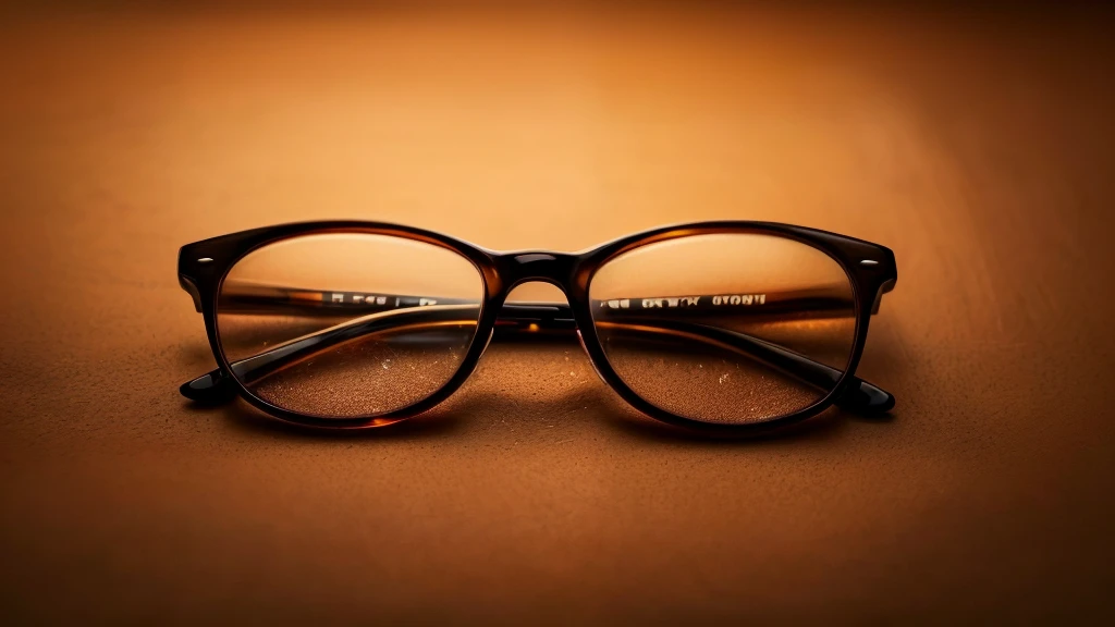there is a pair of glasses sitting on a table, spectacles, eye glasses, reading glasses, eye glass, eyeglasses, glasses without frames, specks, glasses frames, glasses |, amber glasses, glasses, spectacled, black rimmed glasses, spectacle, closeup portrait shot, wearing reading glasses, thick rim glasses, wearing medium - sized glasses