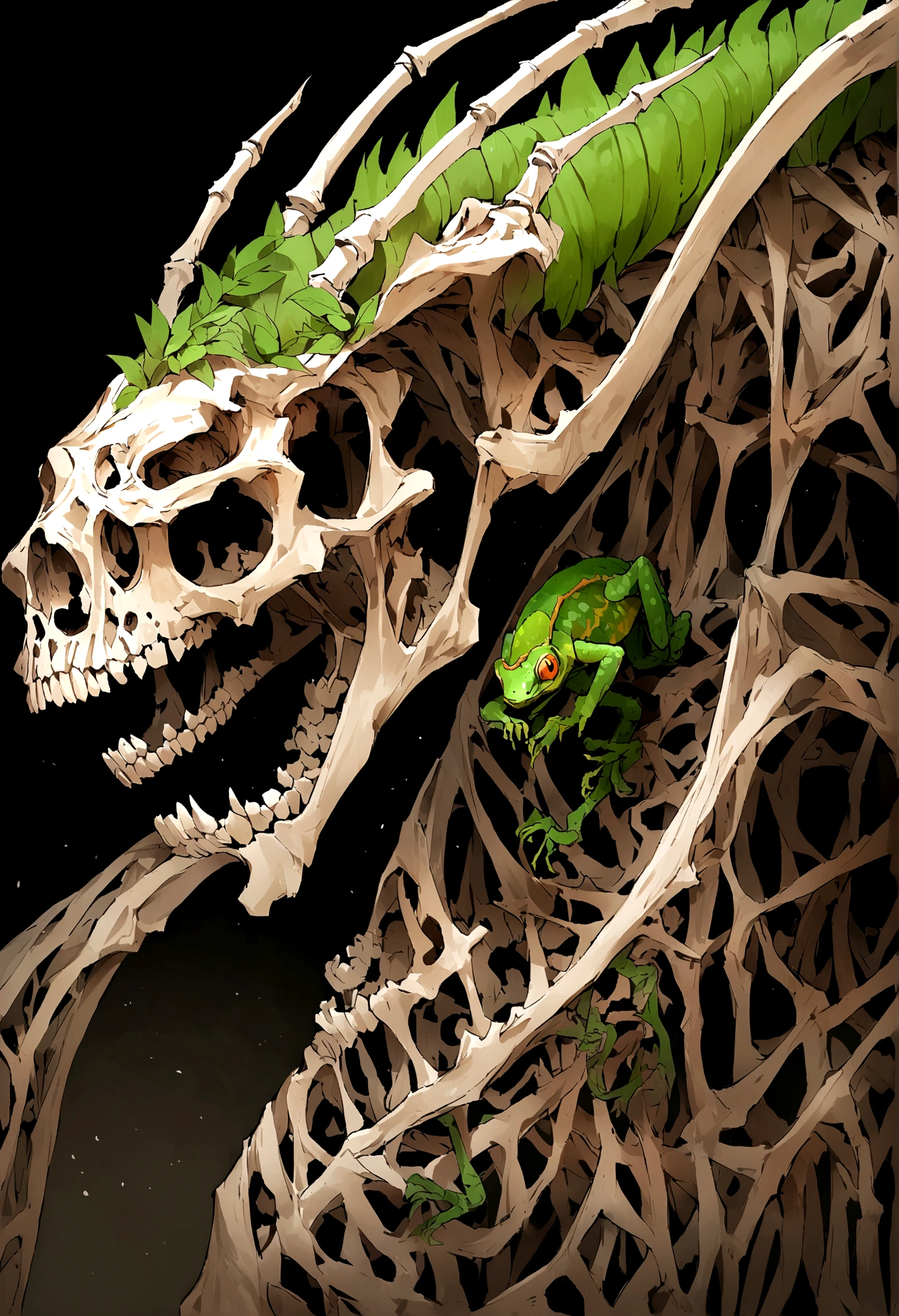Skeletonのchameleon,An illustration,2D,Skeleton,chameleon