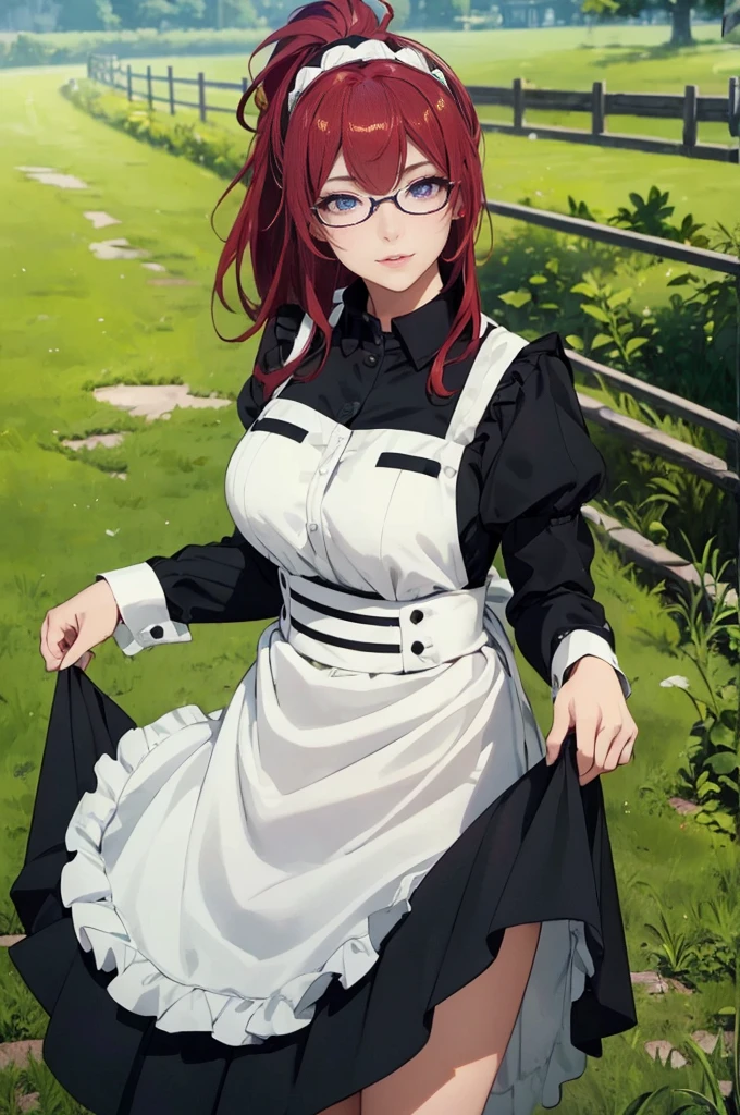 ((1girl, solo)), beautiful body, (perfect anatomy, perfect body, perfect hands, perfect legs), natural proportions, sexy body, large breasts BREAK
red hair, ponytail, ((extremely detailed face)), glasses, purple eyes, (beautiful detailed eyes:1.6), (realistic pupils, realistic iris:1), expressive eyes, looking at viewer, (clear eyes:1.3), (hyperrealistic:1.2), (detailed skin texture:1.2), smooth skin, open mouth, (smile), (detailed lips:1.2), (attractive lips:1.1), (glossy lips:1.1), perfect face, perfect eyes BREAK
(masterpiece:1.5), anime-style, top quality, best quality, (beautiful and aesthetic:1.2), (ultra detail:1.5), Ultra-detailed depiction, Ultra-precise depiction, extremely detailed 8k illustration, high resolution, (highly detailed shading:1.2), (realistic lighting:1.4), perfect lighting, vibrant colors, dynamic tones, striking hues, 8k, absurd resolution, perfect shadows, hdr, UHD, ambient lighting, realistic, ultra-realistic, photo realistic, highly detailed, rich detail, luminous colors, fine texture, intricate design, professional illustration, (soft light:1.2), (illustration:0.7)