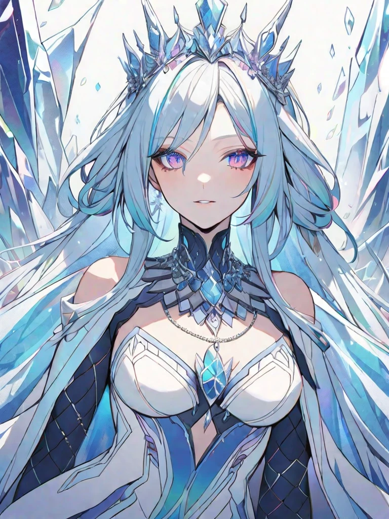 solo, handsome, 1 male, short hair, rainbow color hair, red eyes, white coat, white gloves
