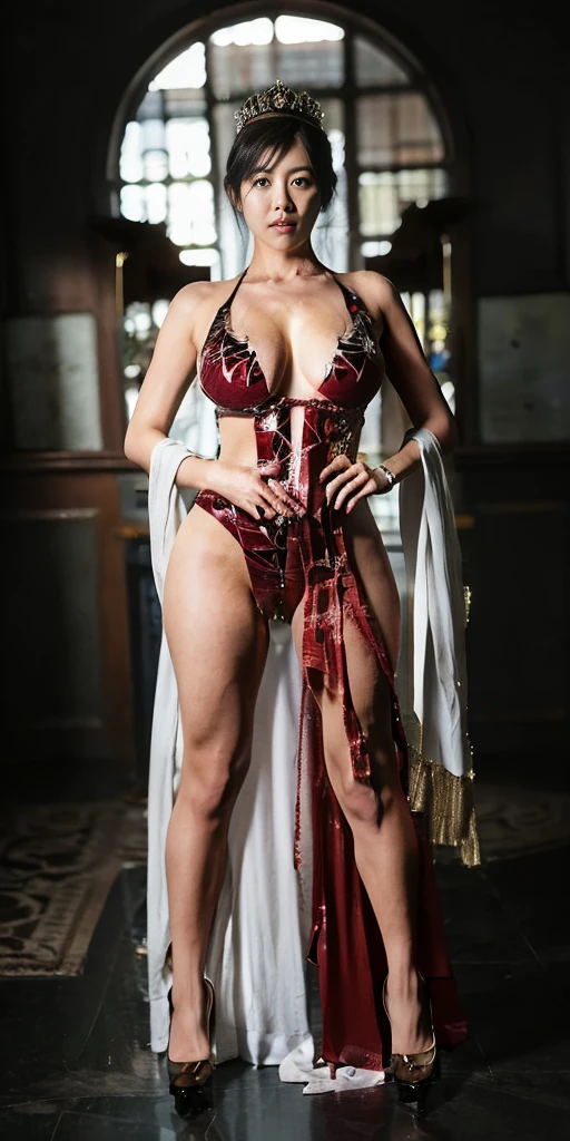 A 30-year-old Asian woman posing for a photo,Large Breasts,Big buttocks,Mature and charming,Lewd exposure ,Camel toe,NSFW,Release liquid,Wear sexy super high heels,The charming and seductive queen,Fighting breath