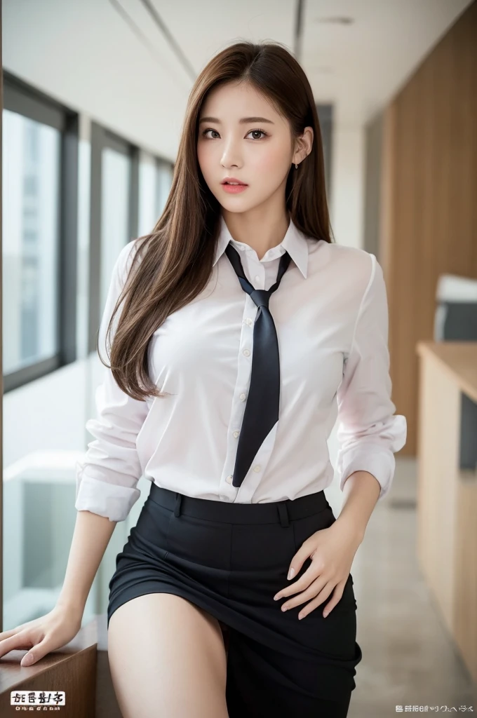Mature Young,Office Clothes,Erotic style,very cute,whole body,Beautiful and soft skin、Perfect Face、Perfect Face,Gorgeous long brown hair,8K resolution,Ultra-realistic,Very detailed,high quality,Fashionable erotic beautiful immature woman ,(Look at the viewers)