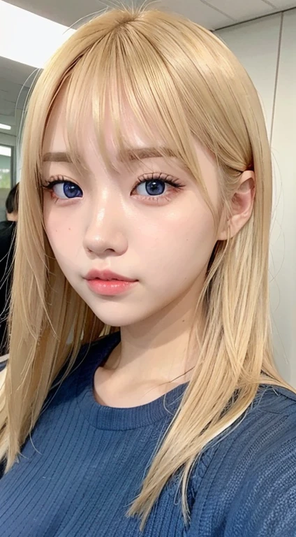 Blonde pretty girl、Red eyes