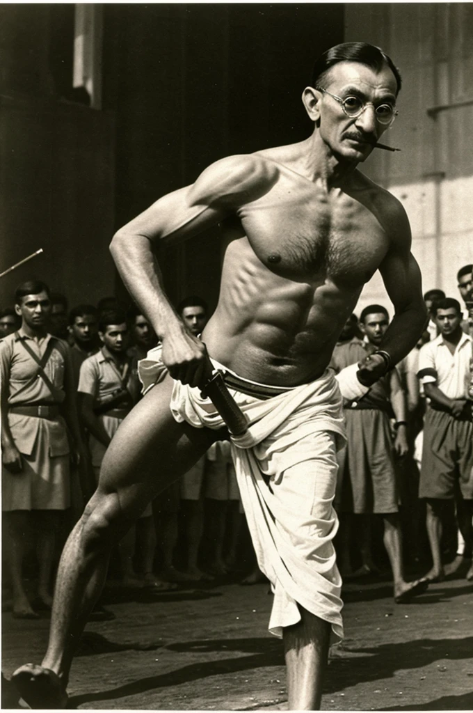 Mahatma Gandhi fighting against freedom fighters