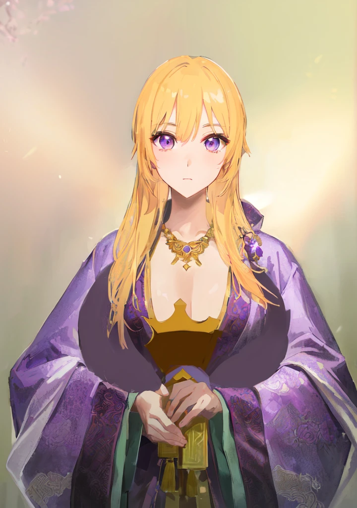 Wearing a purple robe、Cartoon image of a woman holding a bowl, ((Beautiful fantasy queen)), Produced in collaboration with Anime Painter Studio, Anime Goddess, Portrait of the Knights of the Zodiac, elfic priestess, ((Wearing noble robes)), Anime style like fate/overnight, Beautiful fantasy queen, In the anime painter studio,Three Kingdoms,Three Kingdoms志,Chinese style,antiquity,Hanfu,,巨big乳房,Good shape,Royal sister,Purple Eyes,Celluloid,big,Full figure,Noble