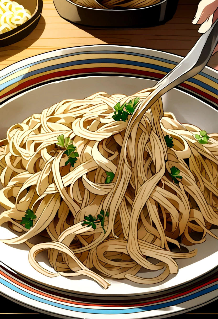 1 plate noodles on desk in restaurant 8k picture